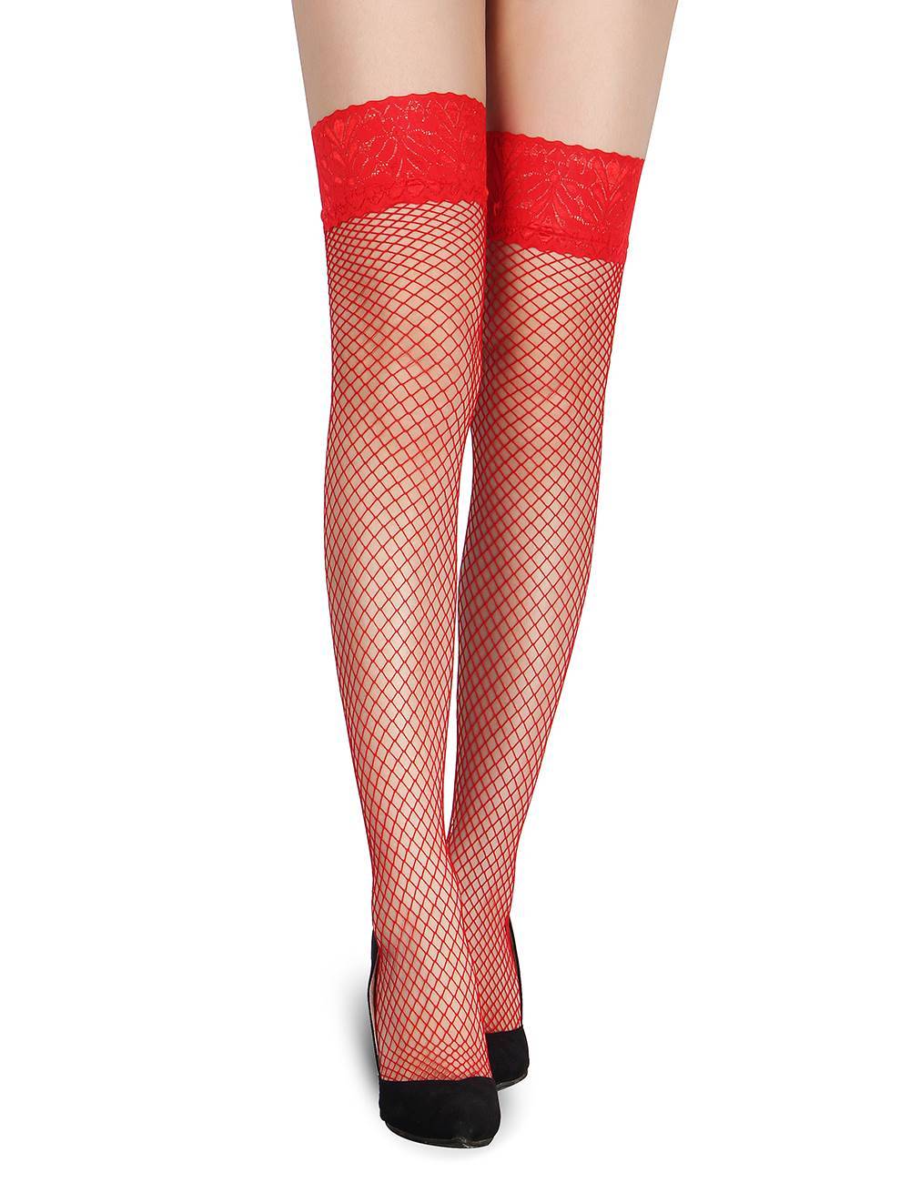 Lau Fashion Strapse Strümpfe Netz Halterlos Damen Overknees Nylon Gogo Girl Schwarz M-XL - H2066-2 Sonderangebot der Fabrik