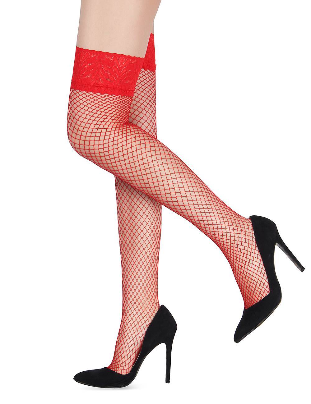 Lau Fashion Strapse Strümpfe Netz Halterlos Damen Overknees Nylon Gogo Girl Schwarz M-XL - H2066-2 Sonderangebot der Fabrik