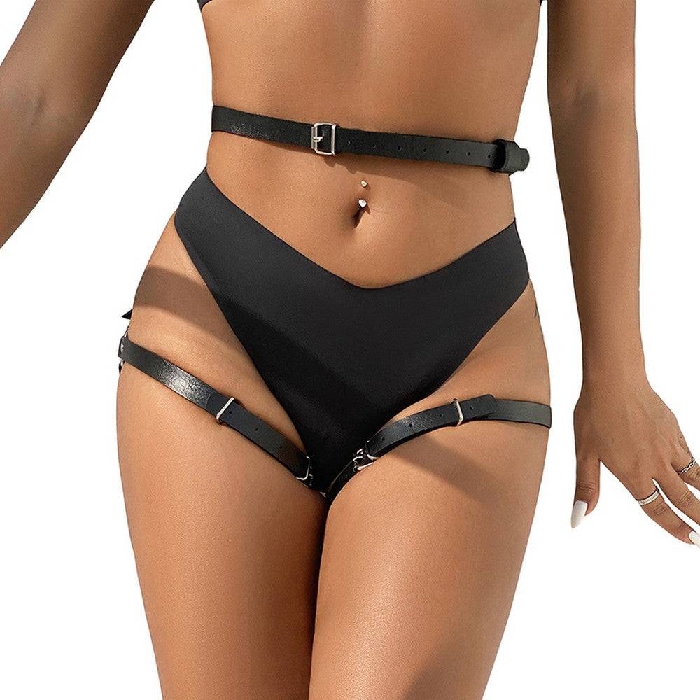 Lau Fashion Leder Harness Bondage SM Dessous BDSM Gothic Band Unterwäsche S/M/L zollfrei