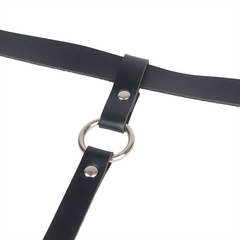 Lau Fashion Leder Strapshalter Harness Bondage SM BDSM Gothic Band Unterwäsche S/M/L 50% Rabatt für begrenzte Zeit