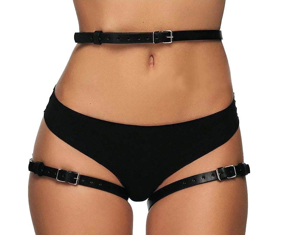 Lau Fashion Leder Strumpfband Harness Strapse Bondage SM BDSM Gothic Band Unterwäsche S/M/L Rabatte dieses Monats
