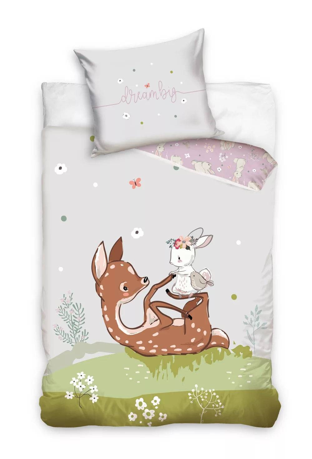 Lau Fashion Kinder Tiere Wendebettwäsche Süsse Bettwäsche Set Bettbezug 140×200cm Saisonschlussverkauf