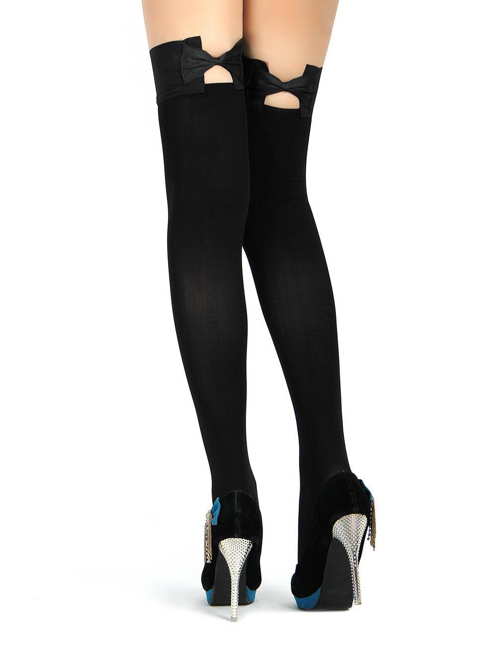 Lau Fashion Sexy Stockings Strapse Strümpfe mit Fuß Fliege Halterlos Nylon Schwarz M-XL Kauf eins, bekomm eins gratis