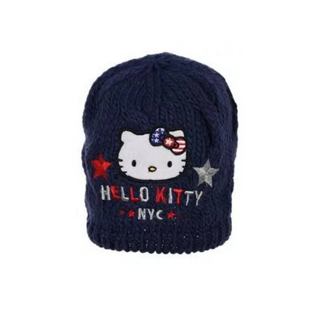 Lau Fashion Hello Kitty Warme Wintermütze Katze Kindermütze Mädchen Strickmütze 52-54cm Kostenlose Rückgabe