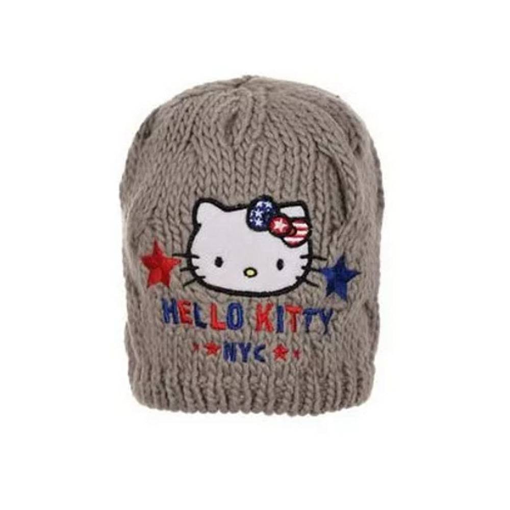 Lau Fashion Hello Kitty Warme Wintermütze Katze Kindermütze Mädchen Strickmütze 52-54cm Kostenlose Rückgabe