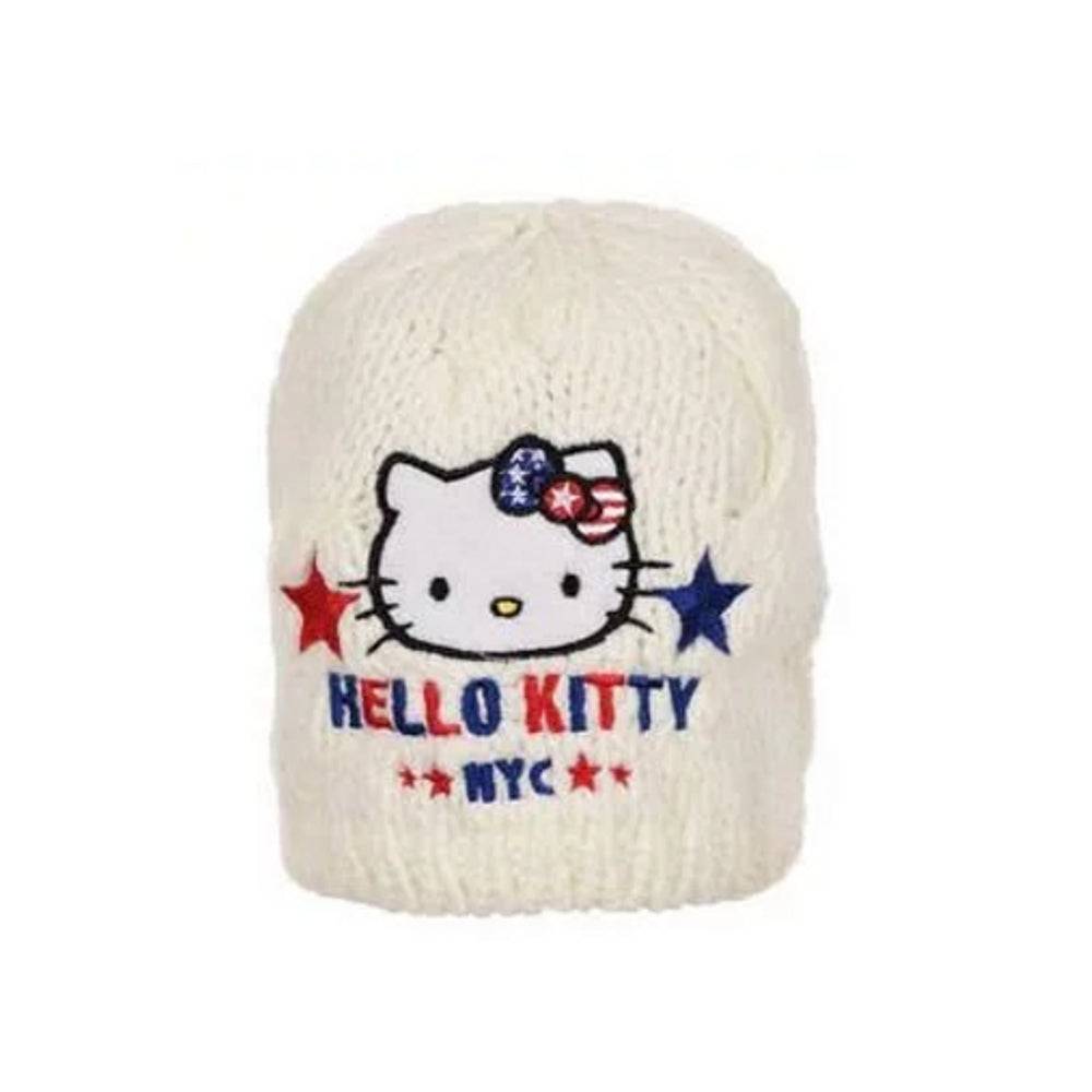 Lau Fashion Hello Kitty Warme Wintermütze Katze Kindermütze Mädchen Strickmütze 52-54cm Kostenlose Rückgabe