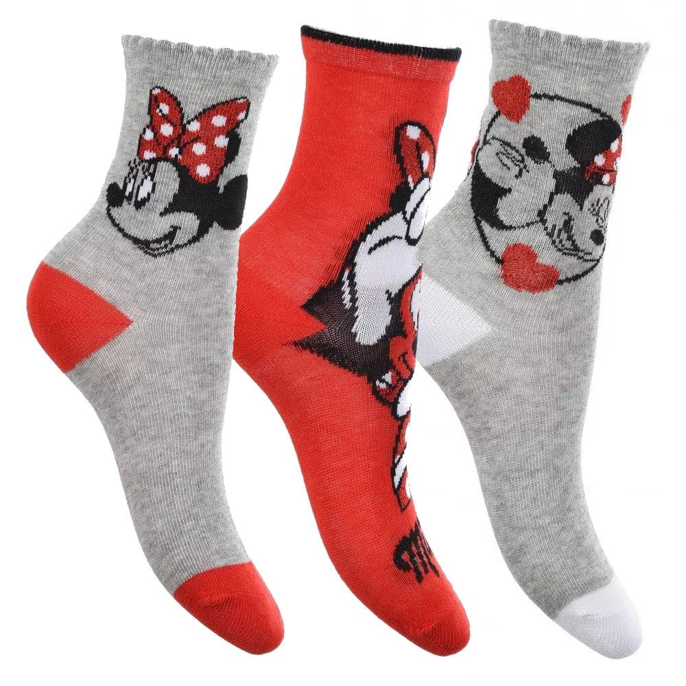 Lau Fashion 3er Set Disney Minnie Maus Kinder Socken Strümpfe Söckchen Quarter Pack 23-34 Online Shopping
