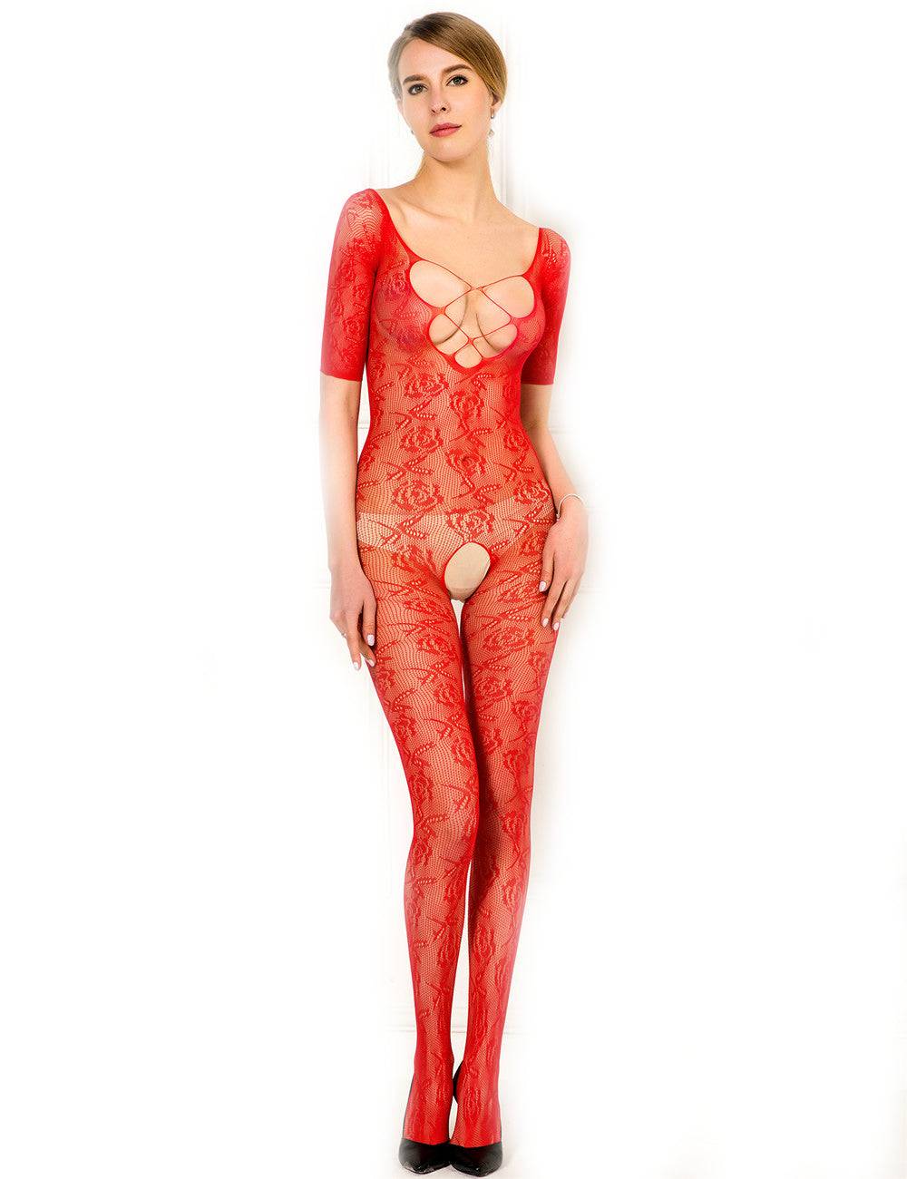 Lau Fashion Fashion Damen Nylon Catsuit Netz Overall Body Stocking Spitze Reizwäsche Gogo S/M/L JETZT KAUFEN