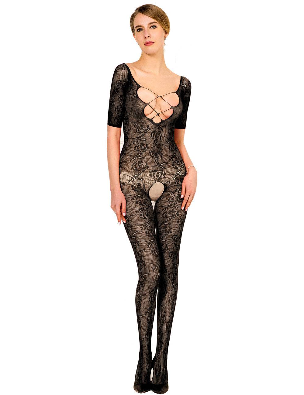 Lau Fashion Fashion Damen Nylon Catsuit Netz Overall Body Stocking Spitze Reizwäsche Gogo S/M/L JETZT KAUFEN