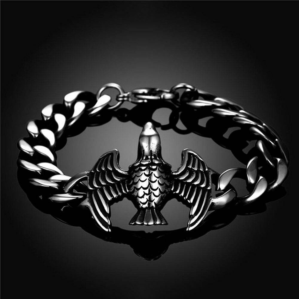 Lau Fashion Massives Edelstahl Herren Armband Adler Skull Biker Panzerkette 22cm Outlet