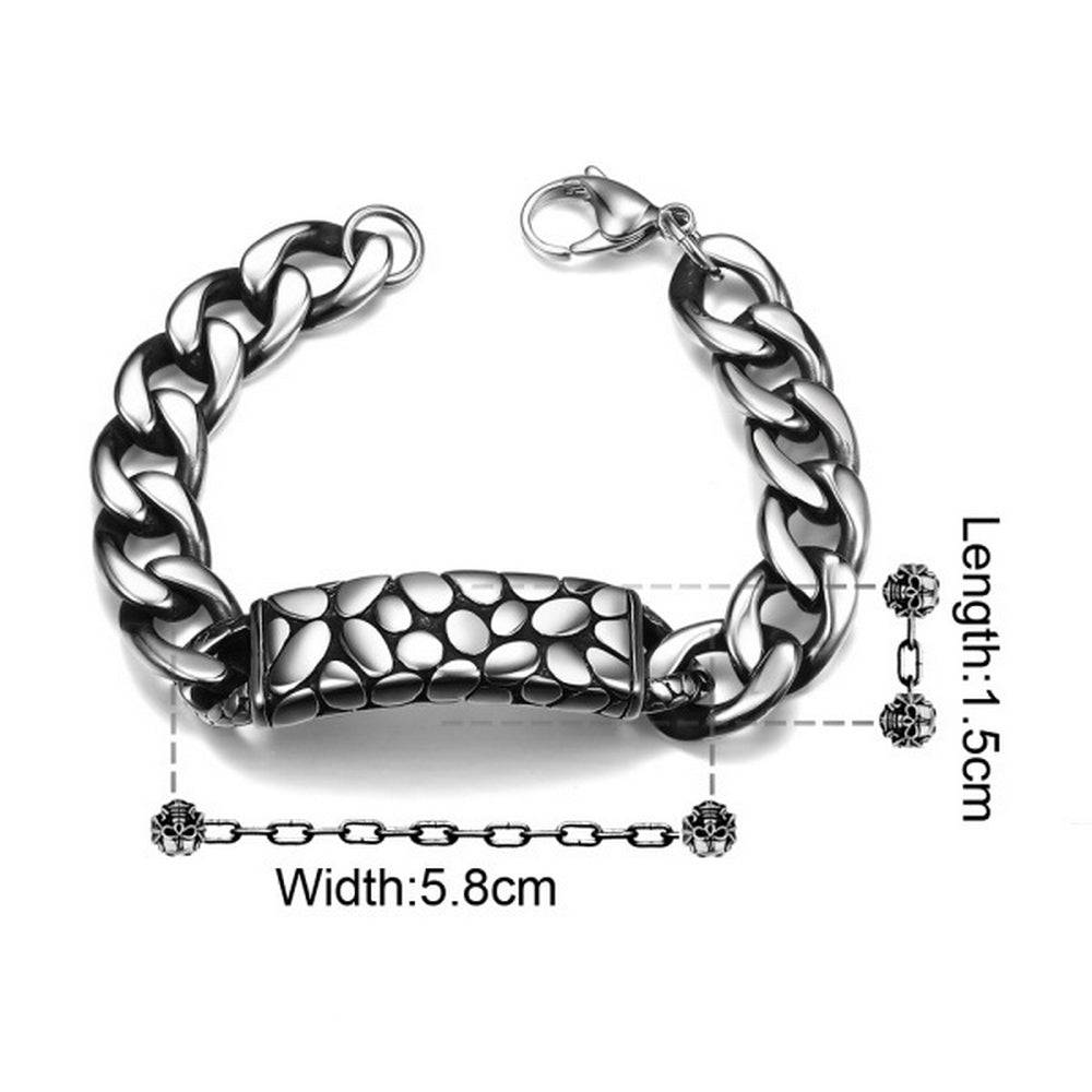 Lau Fashion Massives Edelstahl Herren Armband Schlangen Muster Biker Panzerkette 22cm Verkauf