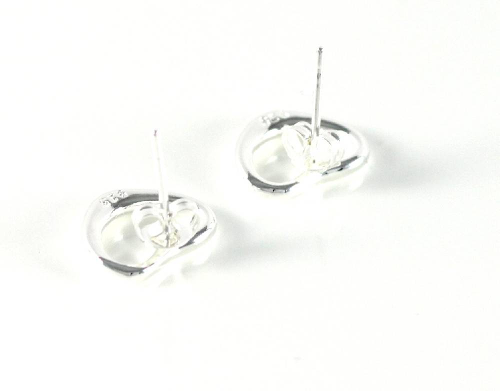 Lau Fashion Herzchen Silber Damen Ohrstecker Zirkonia Geschenk Schmuck Ohrringe Ø 13mm Lagerräumung