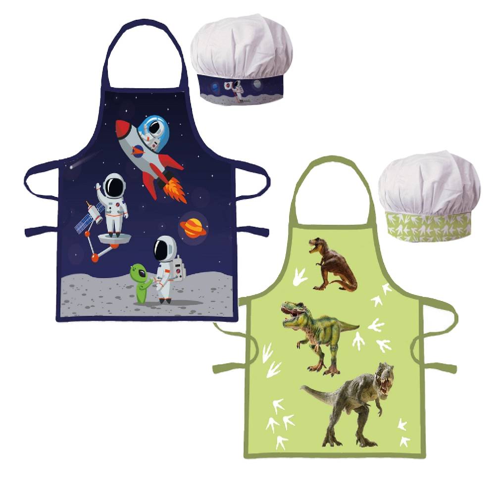 Lau Fashion Dinosaurier Kinder Kochschürze Jungen Kindergarten Rakete Schule Backset Black Friday Preise