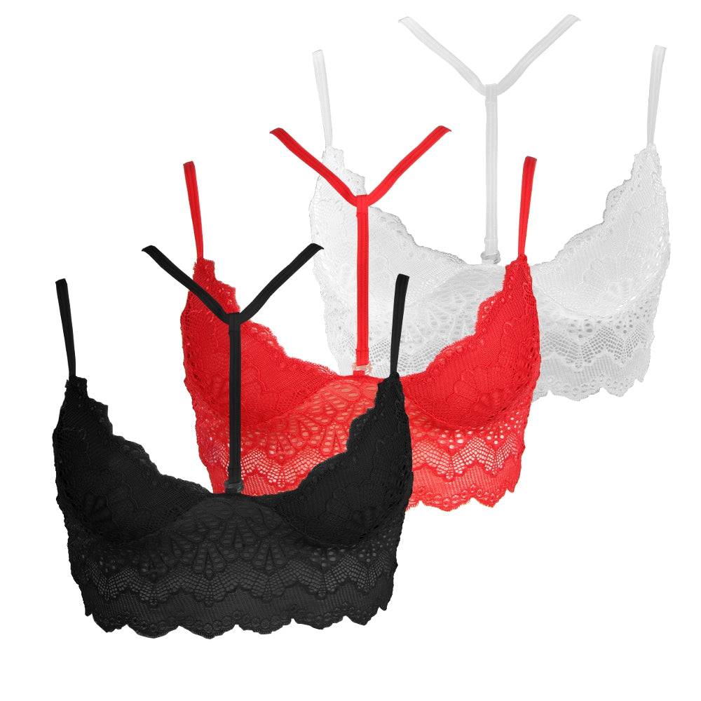 Lau Fashion Damen Körper Kette Harness BH Riemchen Spitze Bralette S/M Fabrik Onlineshop