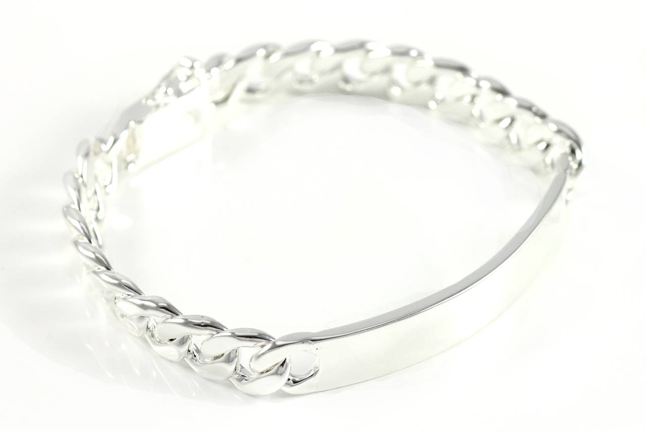 Lau Fashion 10mm Panzerketten Armband Geflochten Geschenk Gravur Silber Ø 60mm Top Angebot