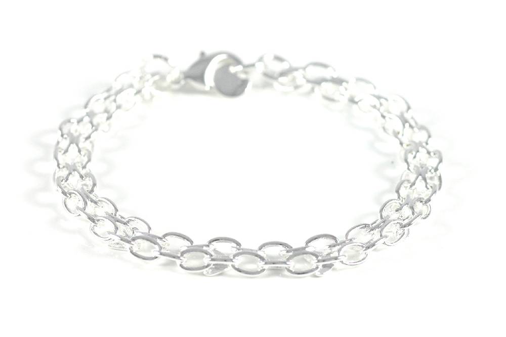 Lau Fashion Silber Massives Herz Damen Armband Modeschmuck Armreifen Geschenk Ø 7mm Räumungsverkauf