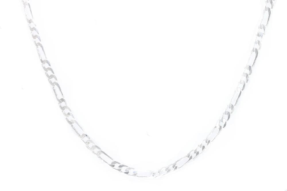 Lau Fashion SeXy Luxus Halskette Figaro Panzer Königskette 60cm Versilbert Ø 4mm Exklusivangebot