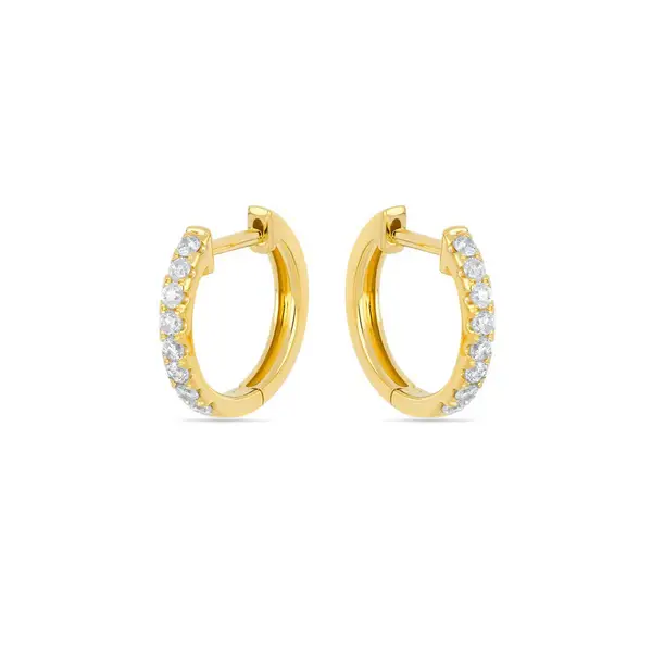 Leaf Jewelry Creole mit Diamanten, 18K Gelbgold Tägliche Deals