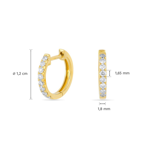 Leaf Jewelry Creole mit Diamanten, 18K Gelbgold Tägliche Deals
