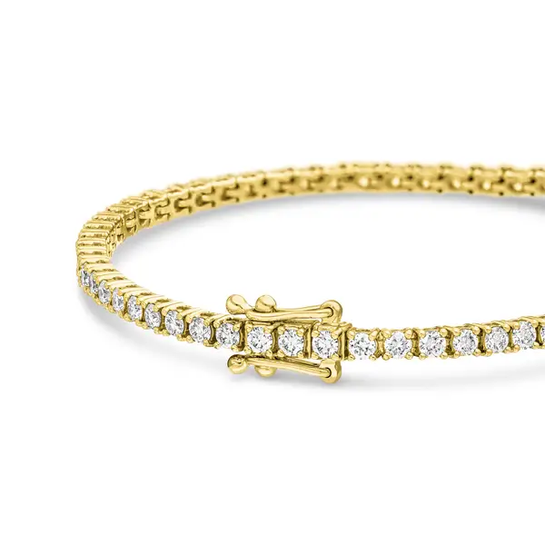 Leaf Jewelry Tennisarmband mit Diamanten, Gelbgold, 3.42ct, 17.0cm Wochenangebot