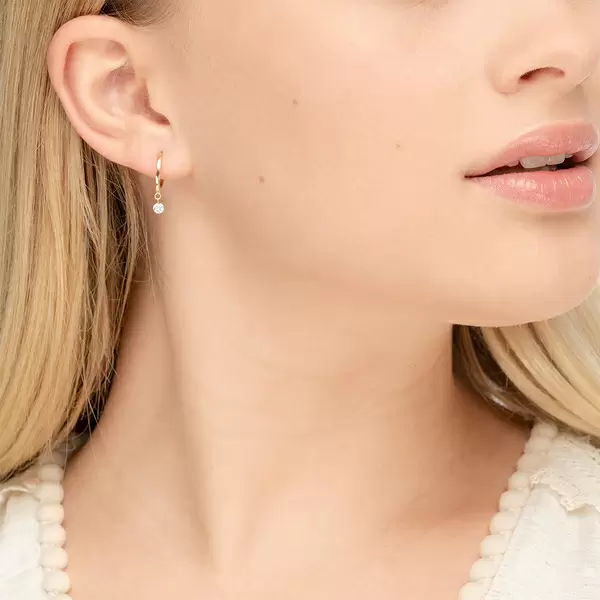 Leaf Jewelry Creole Pure mit Diamanten, 18 K Gelbgold Nur für heute