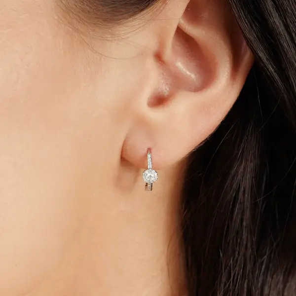 Leaf Jewelry Creolen Pave II, 14K Rosegold Vierteljährliche Förderung