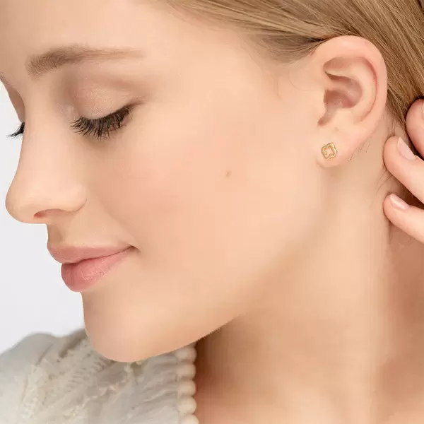 Leaf Jewelry Ohrstecker Clover, 14 K Gelbgold Super Rabatt