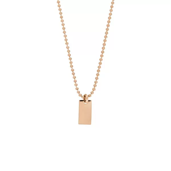 Leaf Jewelry Halskette Tiny Dog Tag, 14 K Rosegold Clearance-Verkauf