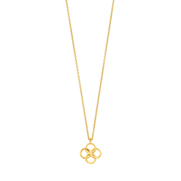 Leaf Jewelry Halskette Clover Charm, 18 K Gelbgold vergoldet zollfrei