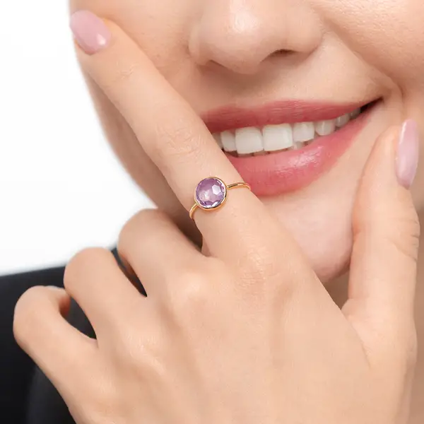 Leaf Jewelry Ring Amethyst, 14 K Gelbgold 50% Rabatt für begrenzte Zeit