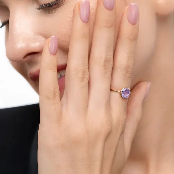 Leaf Jewelry Ring Amethyst, 14 K Gelbgold 50% Rabatt für begrenzte Zeit
