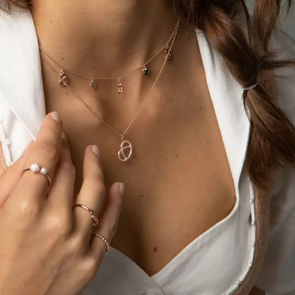 Leaf Jewelry Halskette Brezn Charm, 18 K Gelbgold vergoldet Rabatte dieses Monats