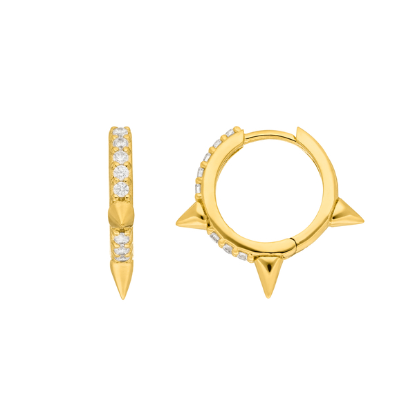 Leaf Jewelry Creole Triple Stud, 18 K Gelbgold vergoldet Verkauf