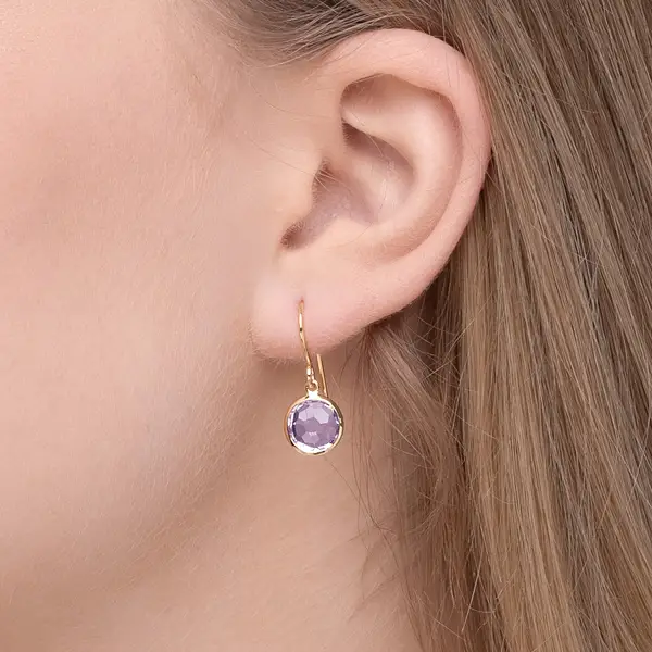 Leaf Jewelry Ohrringe Amethyst, 14 K Gelbgold Hotsell
