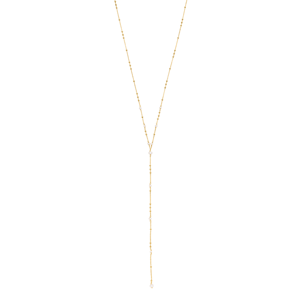 Leaf Jewelry Y-Halskette Flying Pearls, 18 K Gelbgold vergoldet Schlussverkauf