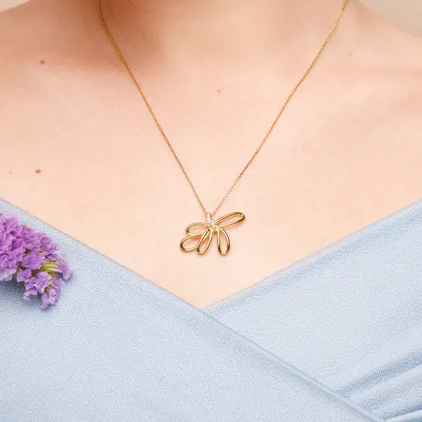 Leaf Jewelry Halskette Blossom, 18 K Gelbgold vergoldet Günstig kaufen