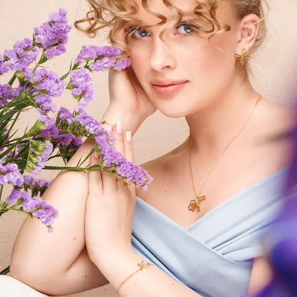 Leaf Jewelry Halskette Blossom, 18 K Gelbgold vergoldet Günstig kaufen