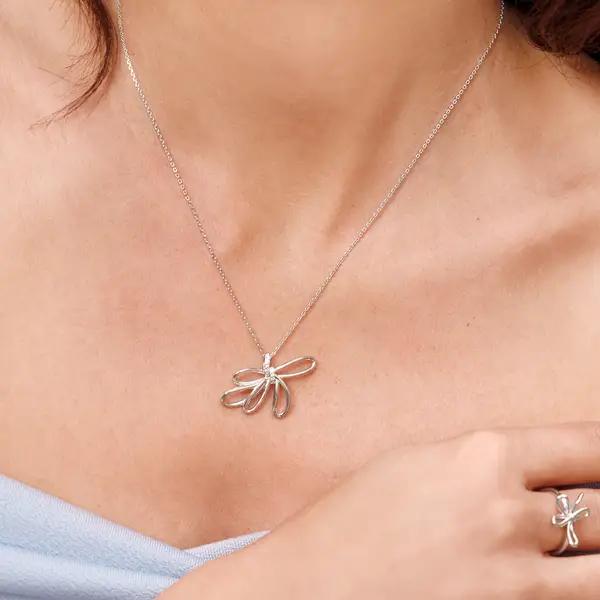 Leaf Jewelry Halskette Blossom, 18 K Gelbgold vergoldet Günstig kaufen