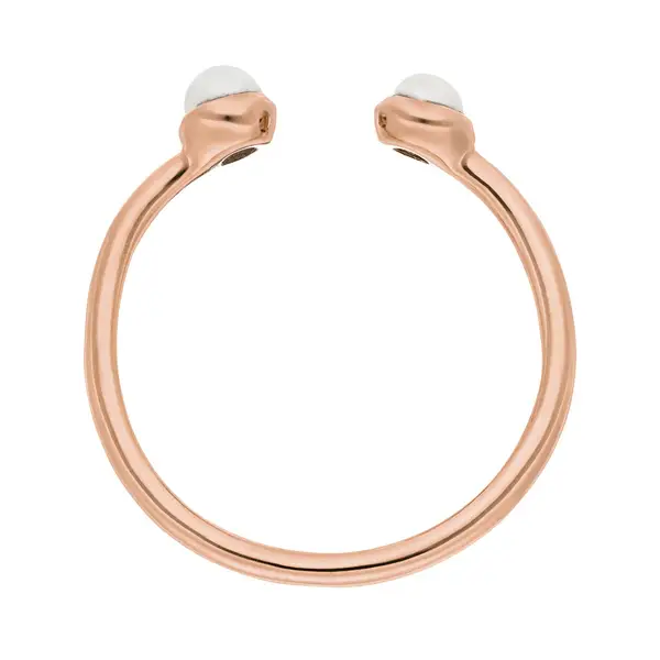 Leaf Jewelry Silber Open Ring, Perle, Rosegold Cyber Monday