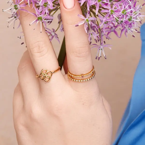 Leaf Jewelry Ring Clover Charm, 925 Sterlingsilber Valentinstagsangebot