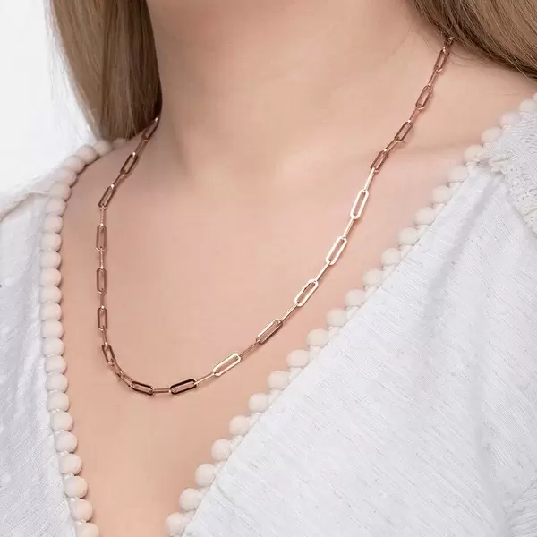 Leaf Jewelry Y-Halskette Square, 52cm, 18 K Rosegold vergoldet Neuheiten