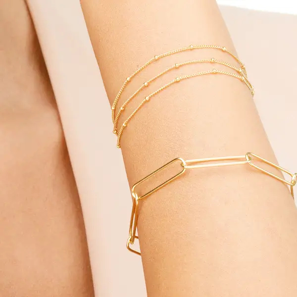 Leaf Jewelry Silber Armkette, BIG SQUARE, Rosegold Zeitbegrenzte Promotion