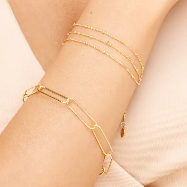 Leaf Jewelry Silber Armkette, BIG SQUARE, Rosegold Zeitbegrenzte Promotion