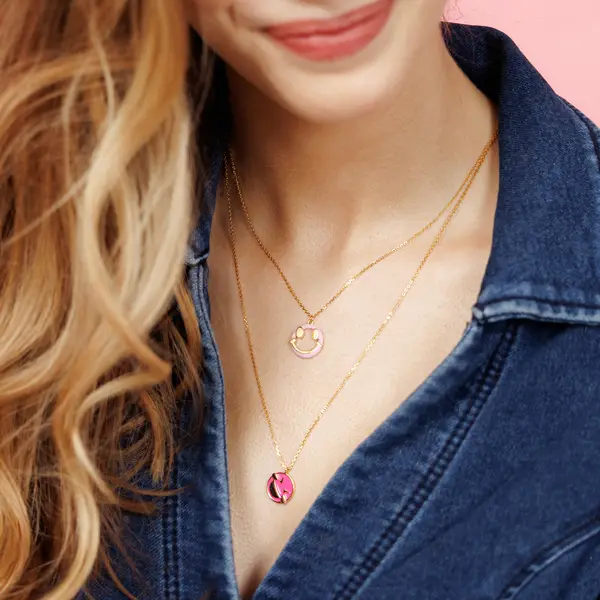 Leaf Jewelry Halskette "Joy" EMOJI, 18 K Gelbgold vergoldet Bis zu 55% Rabatt