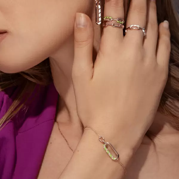 Leaf Jewelry Silber Armkette, Rosegold, Neon Twist Discount Store für neue Produkte