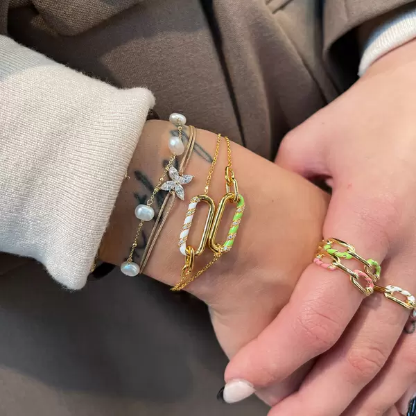 Leaf Jewelry Silber Armkette, Rosegold, Neon Twist Discount Store für neue Produkte