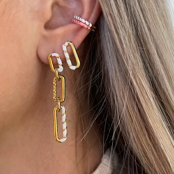 Leaf Jewelry Silber Ohrringe, Rosegold, Neon Twist Clearance-Verkauf