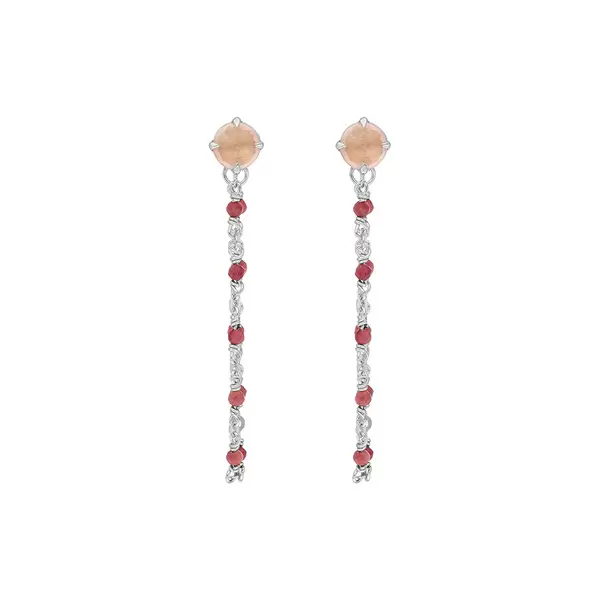Leaf Jewelry Ohrhänger Flying Gems, Rosenquarz, 925 Sterlingsilber Kostenloser Versand international