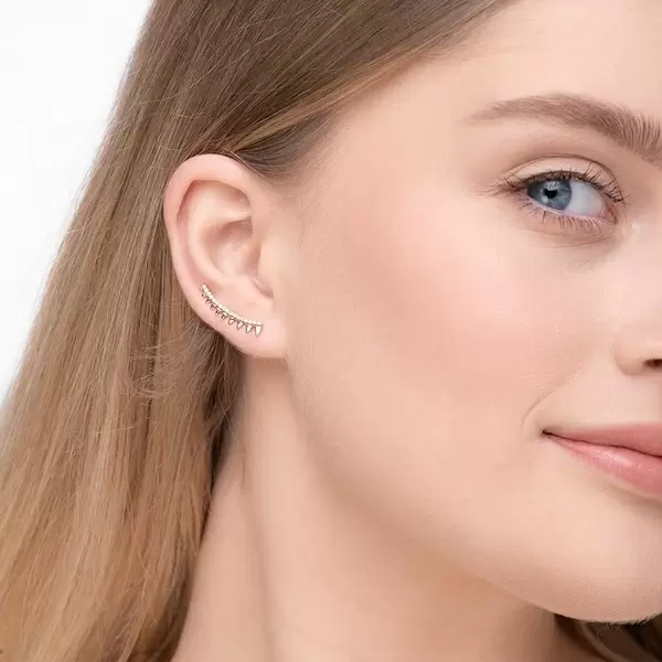 Leaf Jewelry Earclimber Memory II, 18 K Rosegold vergoldet Black Friday Preise