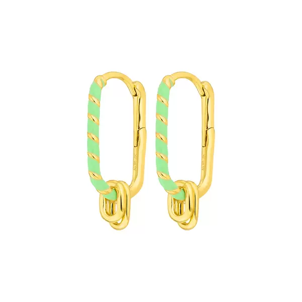 Leaf Jewelry Silber Creole, Gelbgold, Neon Twist Fabrikverkauf